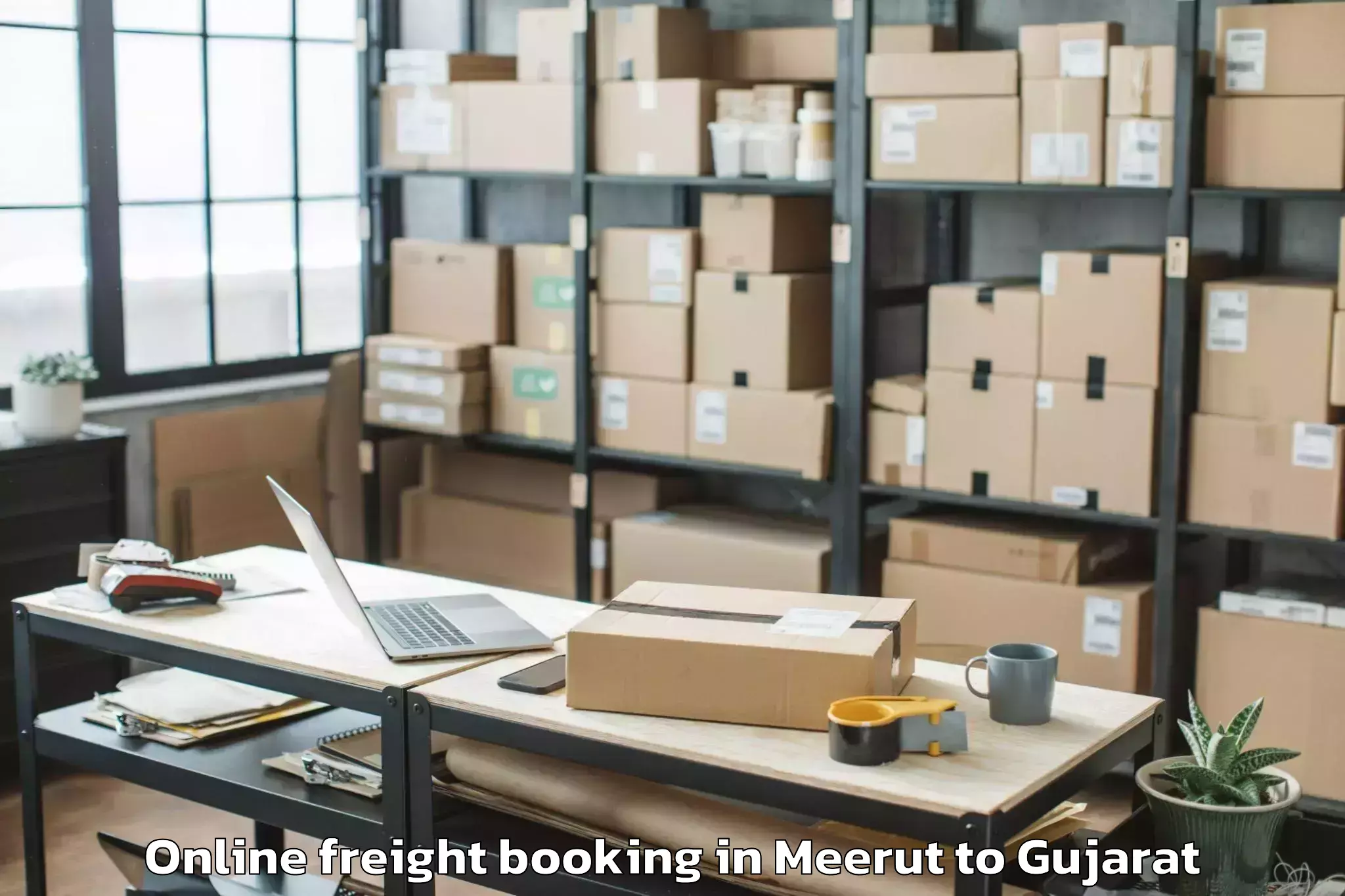 Trusted Meerut to Salaya Online Freight Booking